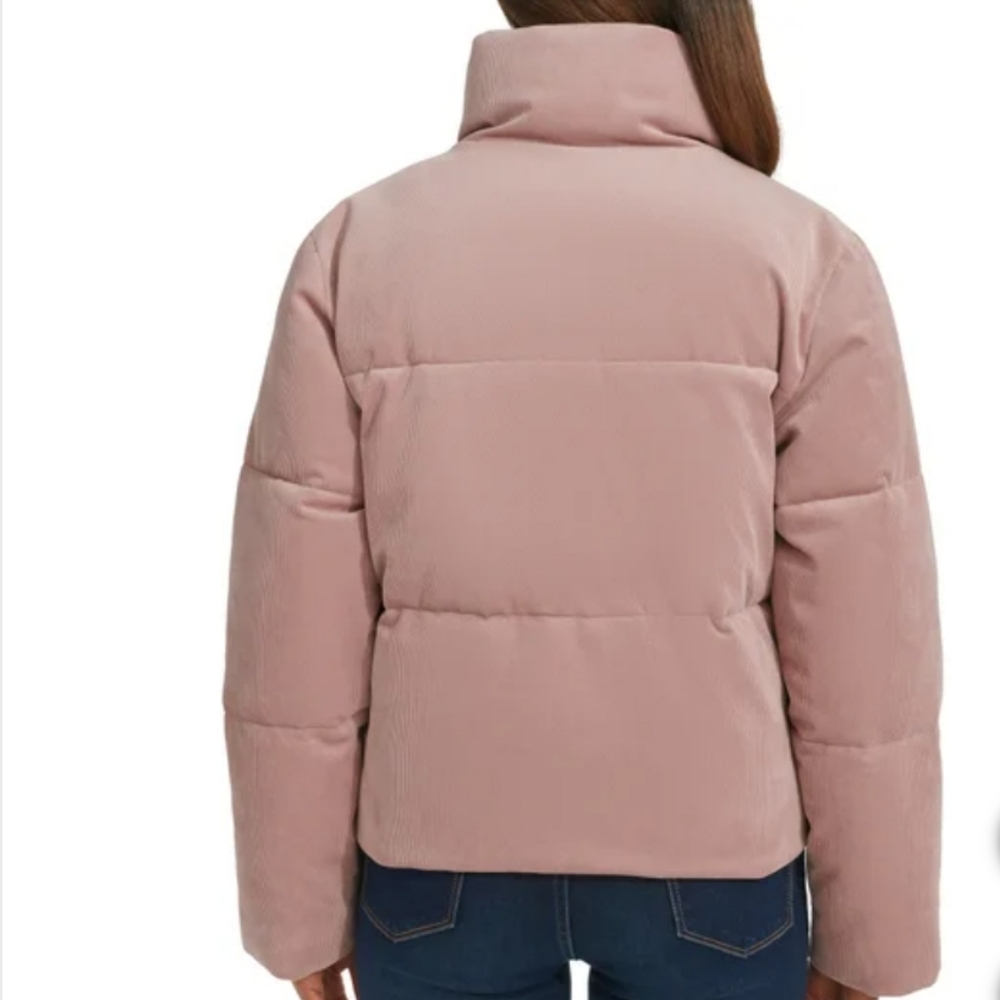 Ladies Levi Corded Corduroy Puffer Jacket - Pink - Picture 3 of 9